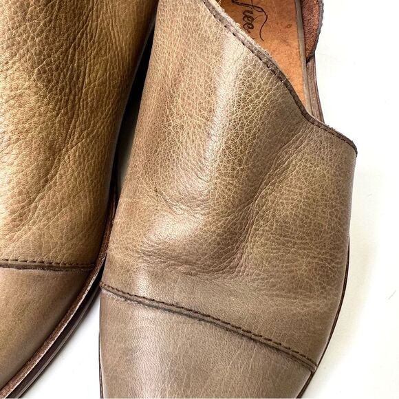 Free People Royale D’Orsay Pointed Toe Leather Flats 36/6 Taupe - Picture 7 of 16